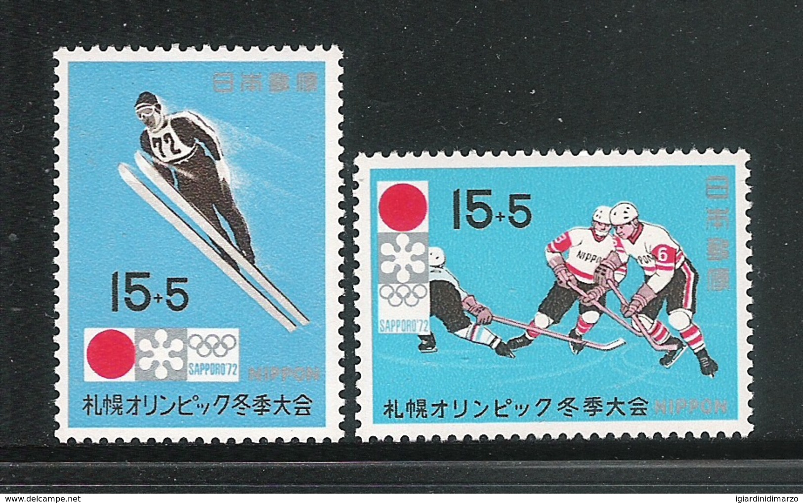 GIAPPONE - 1971 - 3 VALORI NUOVI STL DEDICATI AI GIOCHI OLIMPICI INVERNALI DI SAPPORO - IN OTTIME CONDIZONI.. - Inverno1972: Sapporo