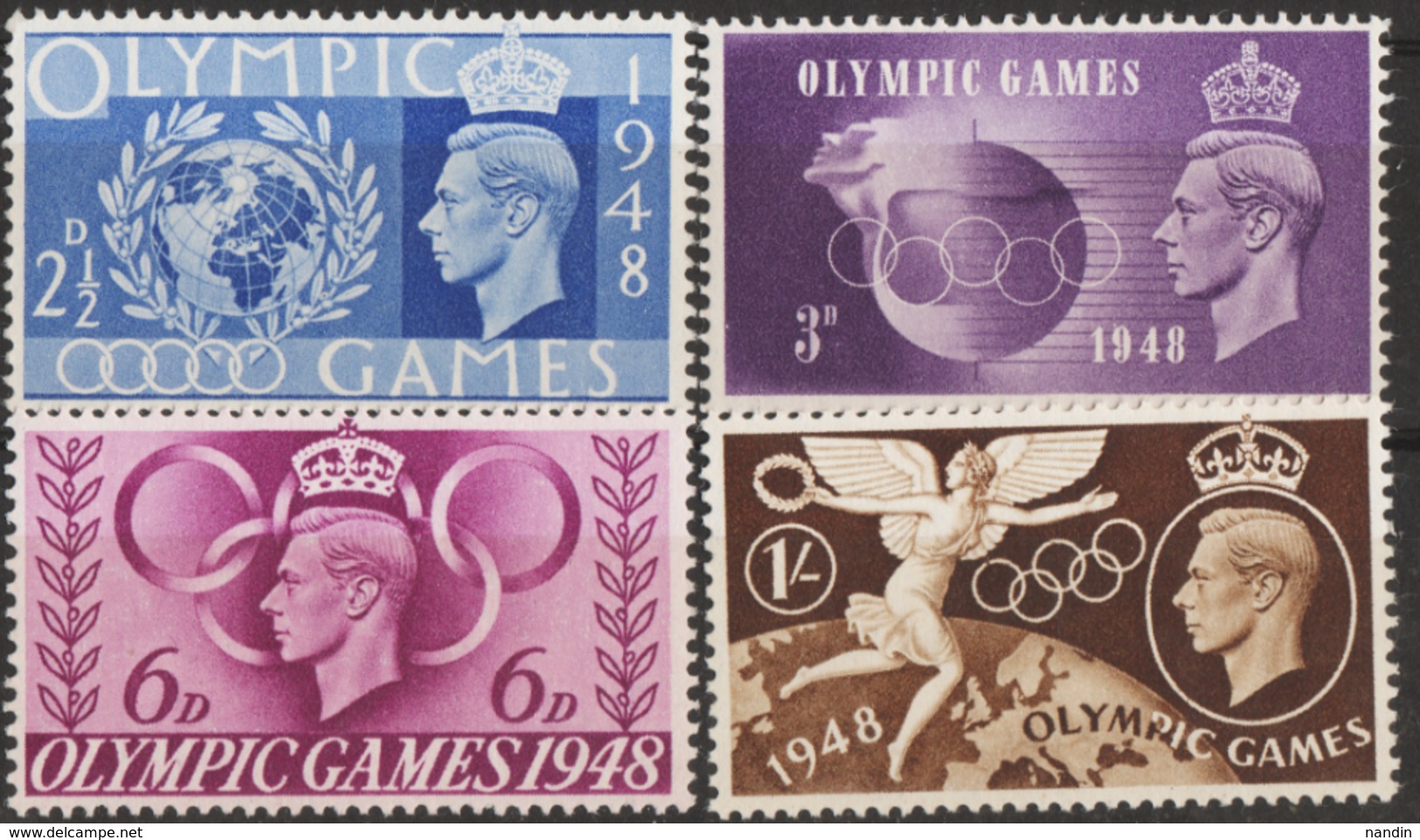 1948 LONDON OLYMPIC UNUSED STAMP FROM GREAT BRITAIN (COMPLETE SET) - Sommer 1948: London