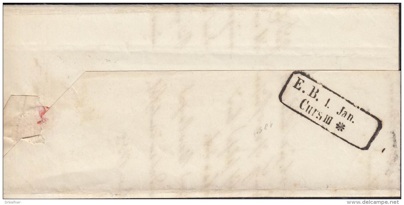 BADEN Dienst-Faltbrief Von Stockach 31.Dez. (1853) (R2), Nach Illmenau, Bahnpoststempel: E.B. 1. Jan. Curs III * - Sonstige & Ohne Zuordnung