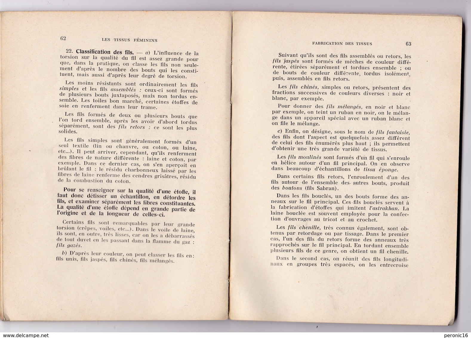 Rare «Livre De La Profession» ! L. Doresse, Les Tissus Féminins, 2e édition, Eyrolles, Paris, 1929 - Dentelles Et Tissus