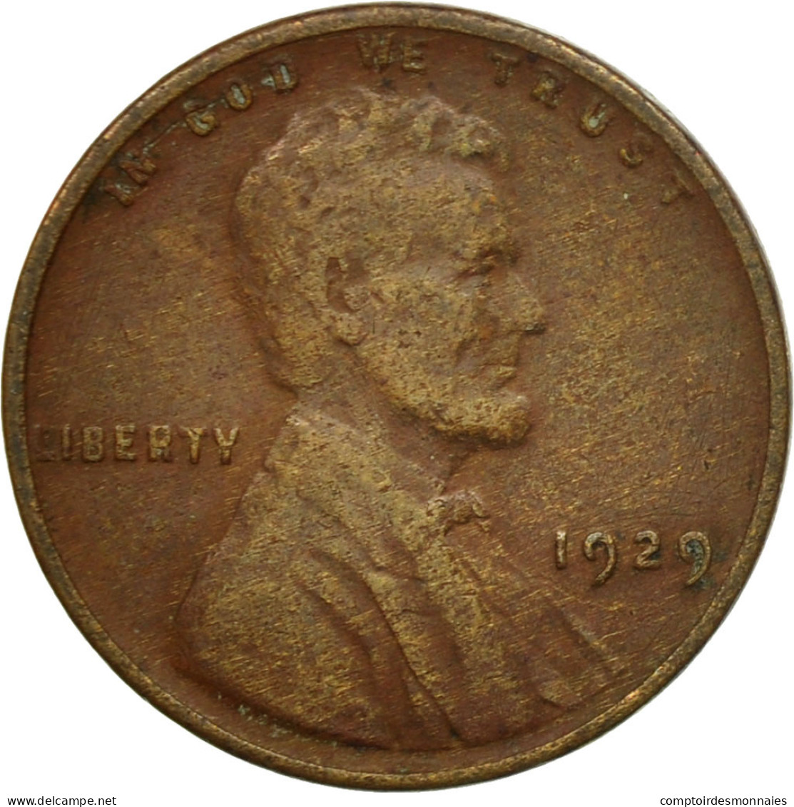 Monnaie, États-Unis, Lincoln Cent, Cent, 1929, U.S. Mint, Philadelphie, TTB - 1909-1958: Lincoln, Wheat Ears Reverse