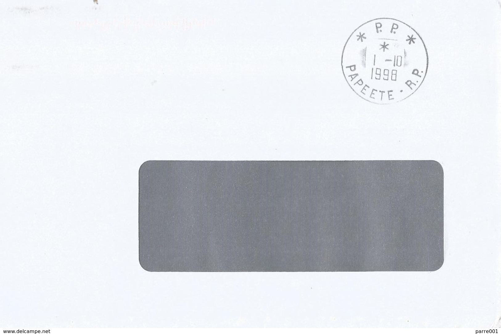 Fr Polynesie 1998 Papeete Unfranked P.p. Postage Paid Cover - Briefe U. Dokumente