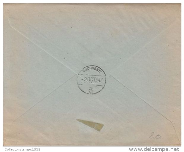 6744FM- ROMANIAN ENGINEERS ASSOCIATION CONGRESS, STAMP AND SPECIAL POSTMARKS ON COVER, 1947, ROMANIA - Cartas & Documentos