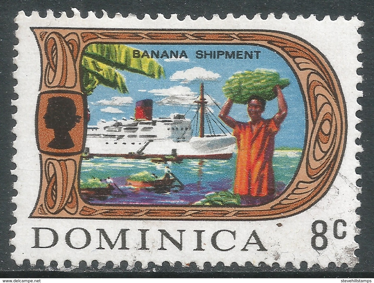 Dominica. 1969 QEII. 8c Used. SG 279 - Dominica (...-1978)