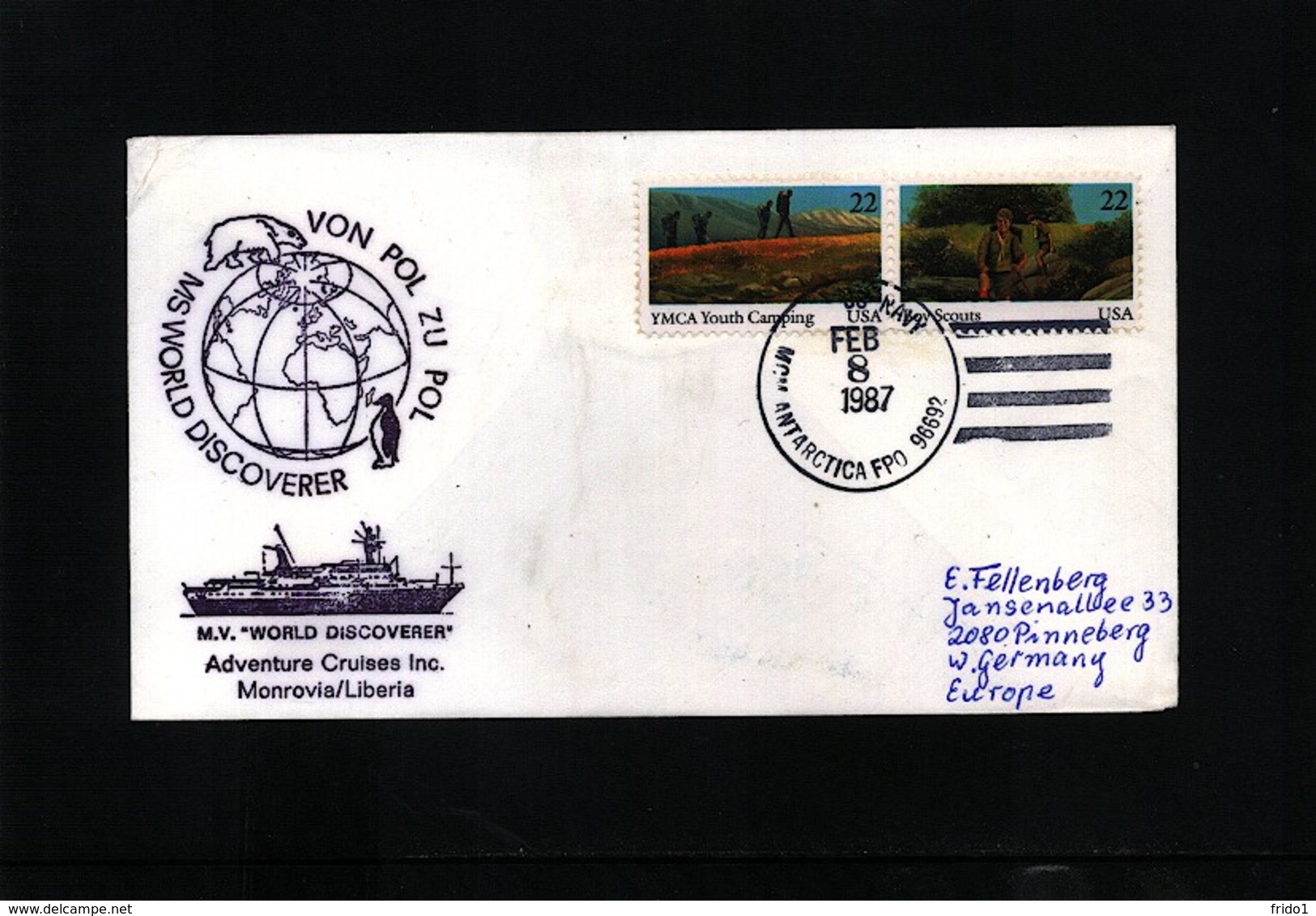 USA 1987 M/S World Discoverer Interesting Cover - Spedizioni Antartiche