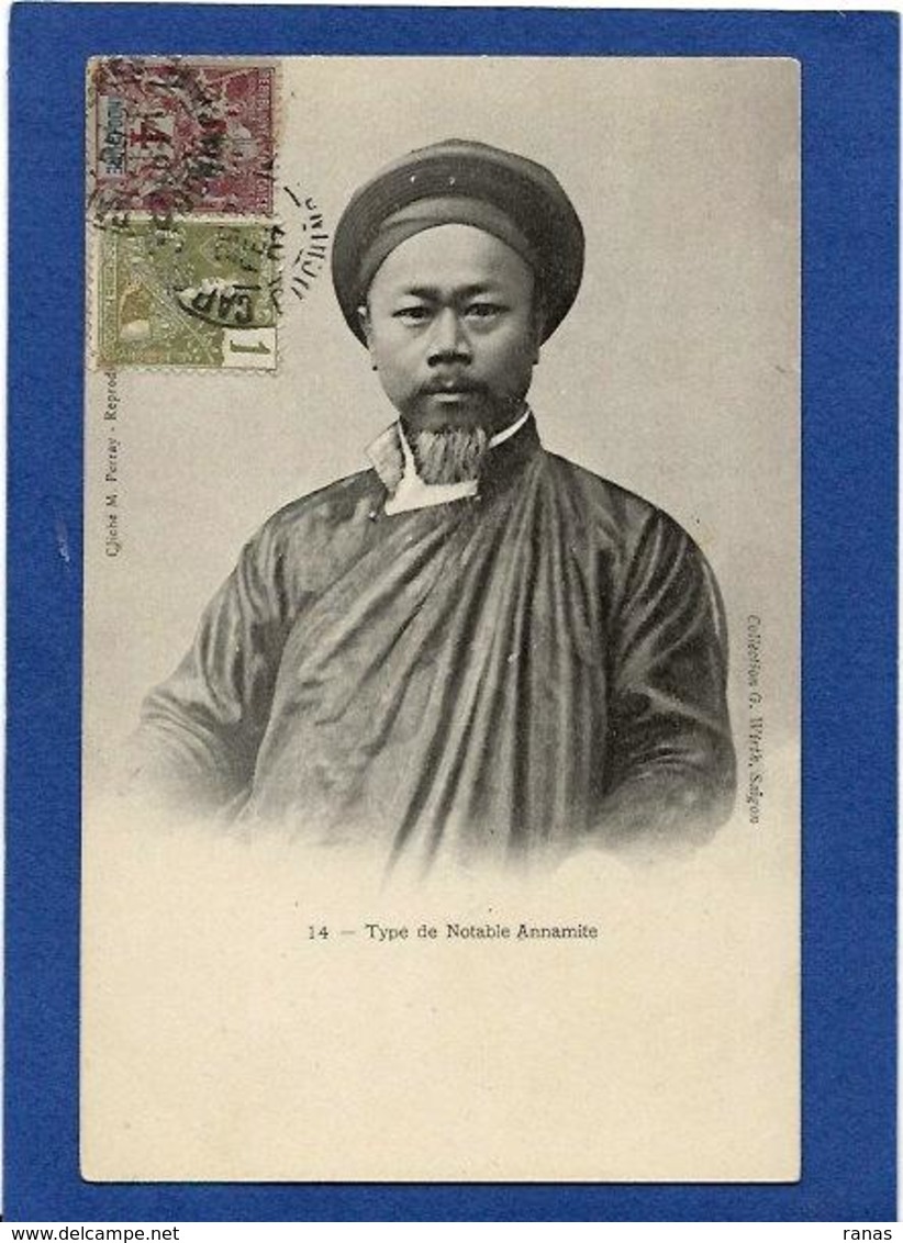 CPA Annam Indochine Asie Types Ethnic Timbré Non Circulé Notable Annamite - Vietnam