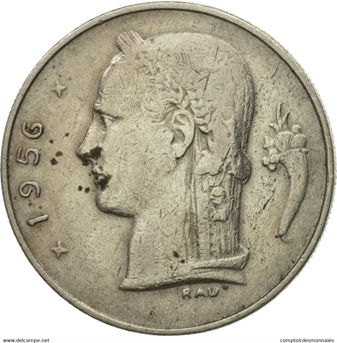 Monnaie, Belgique, Franc, 1956, TB+, Copper-nickel, KM:143.1 - 1 Franc