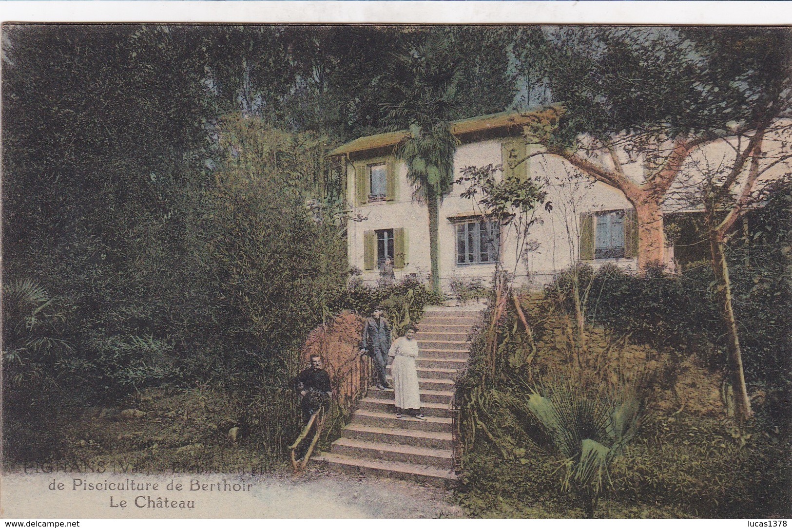 83 / PIGNANS / LA PISCICULTURE DE BERTHOIR / LE CHATEAU / RARE ET JOLIE CARTE COLORISEE - Autres & Non Classés