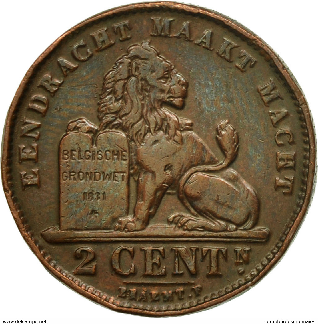 Monnaie, Belgique, Albert I, 2 Centimes, 1911, TB+, Cuivre, KM:65 - 2 Cent