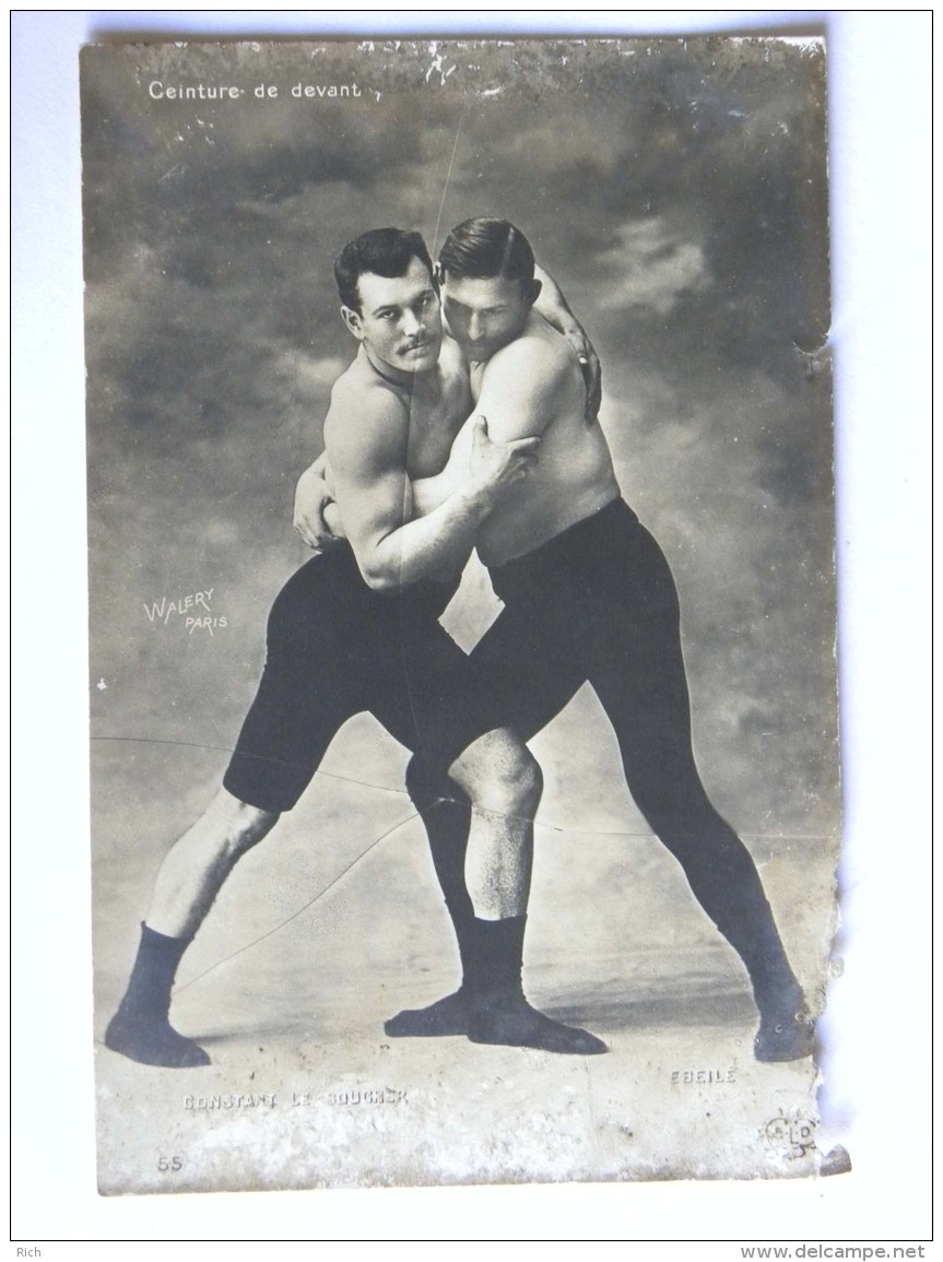 CP - Carte Photo - Sport Lutte - Ceinture De Devant - Constant Le Boucher - Lutte