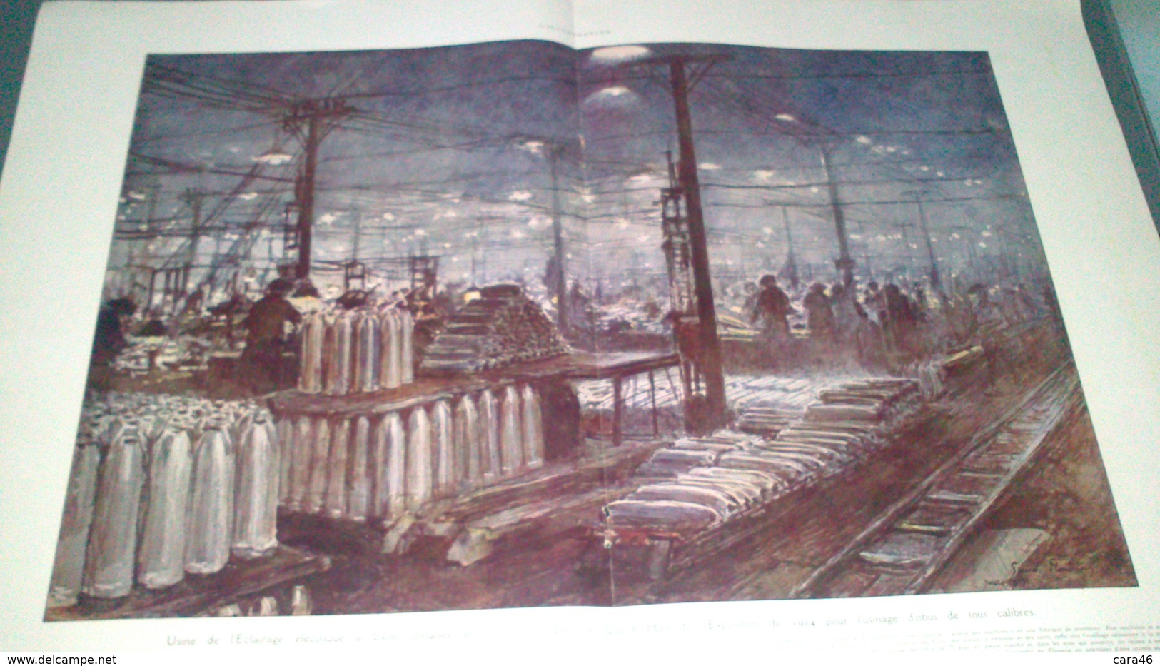 Affiche (dessin) - Usine De L'Eclairage électrique à LYON Installée En Trois Mois Das Le Grand Hall De L'exposition.... - Affiches