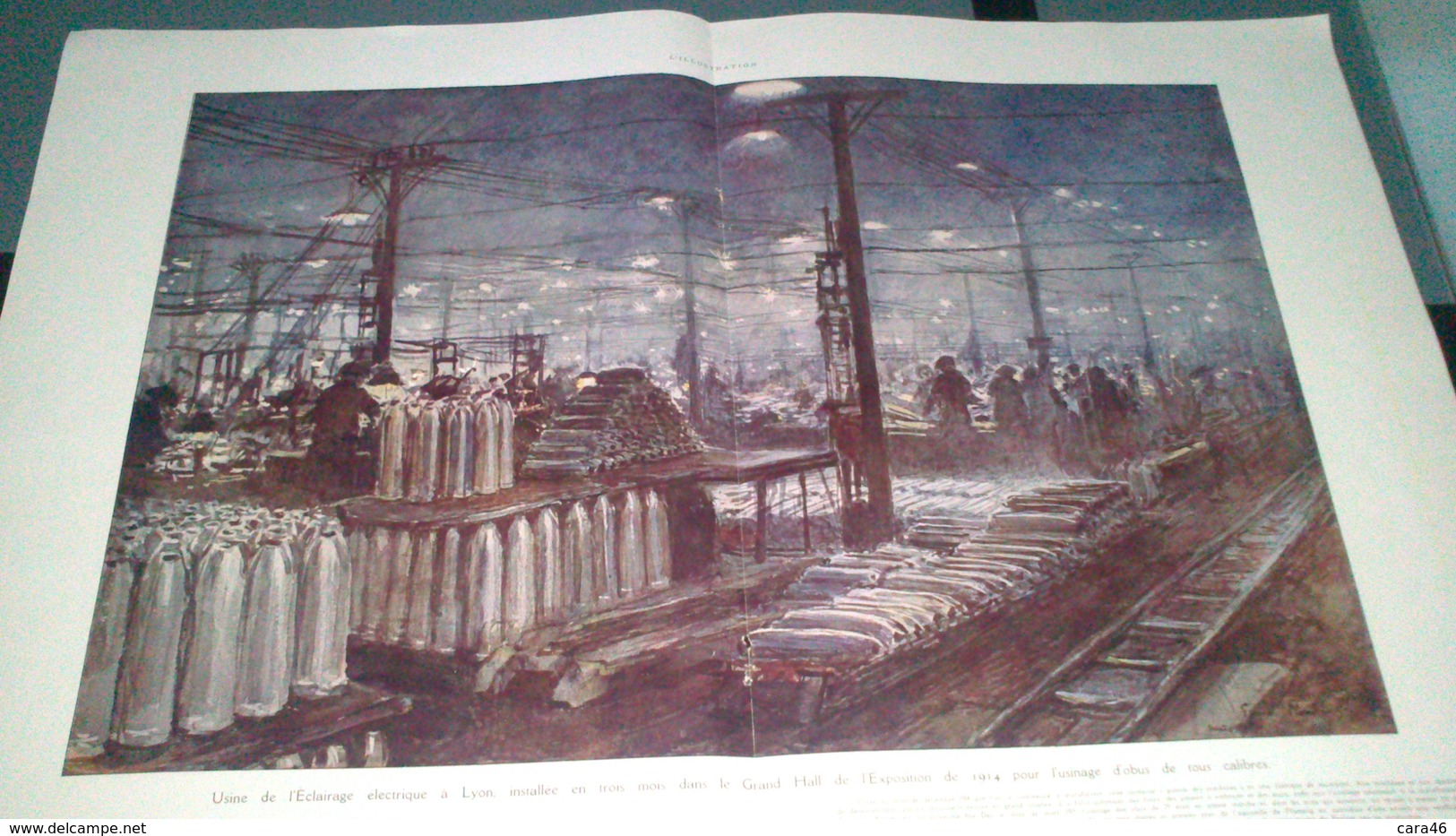 Affiche (dessin) - Usine De L'Eclairage électrique à LYON Installée En Trois Mois Das Le Grand Hall De L'exposition.... - Affiches