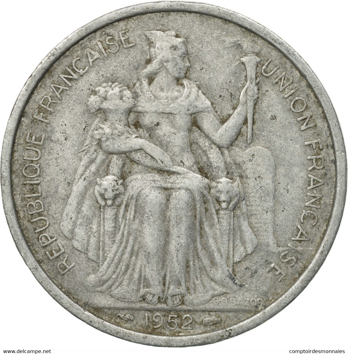 Monnaie, Nouvelle-Calédonie, 5 Francs, 1952, Paris, TB+, Aluminium, KM:4 - Nouvelle-Calédonie