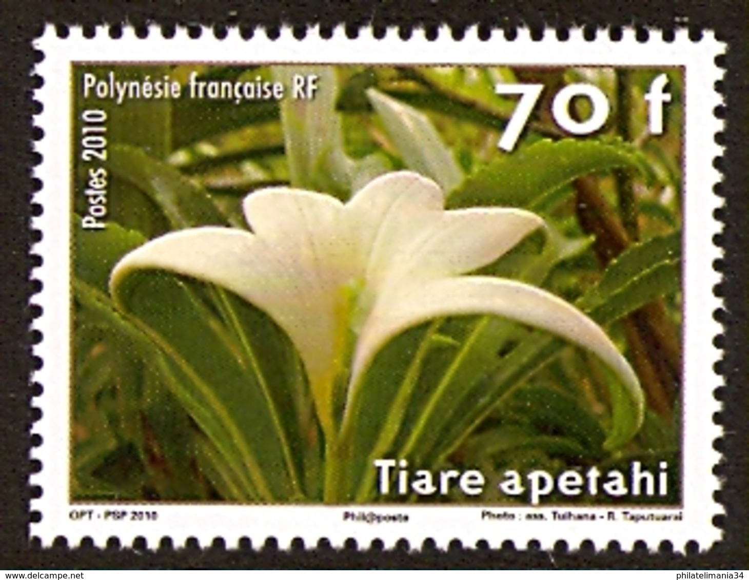 Polynésie Française 2010 - Flore Tiare Apetahi - Unused Stamps