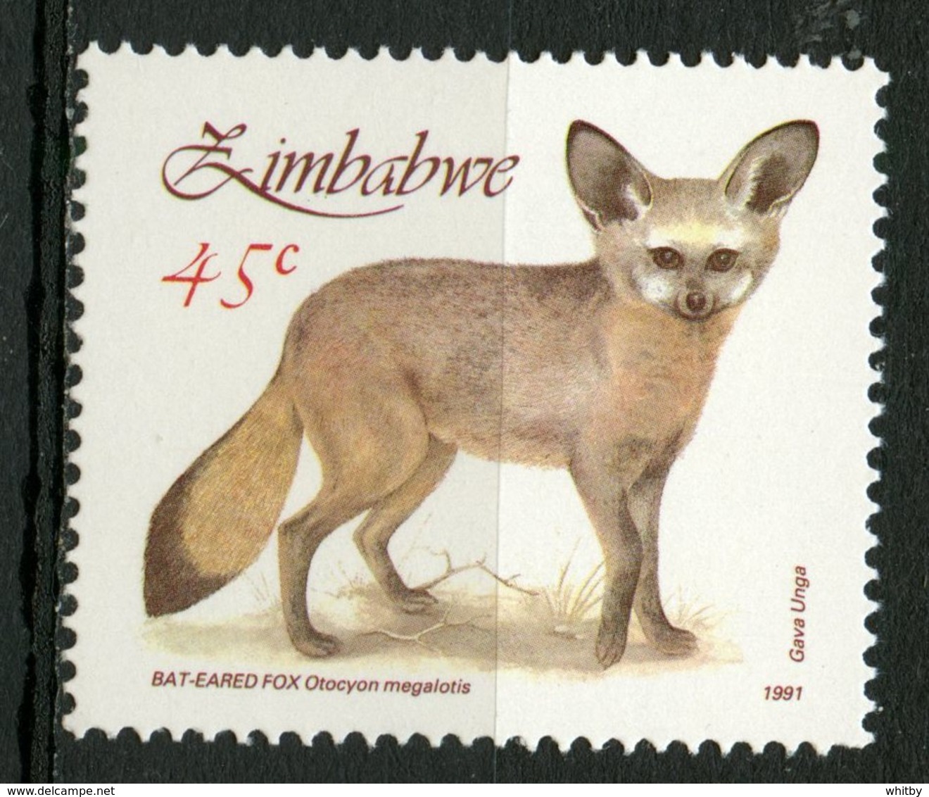 Zimbabwe 1991 45c Bat Eared Fox Issue #635  MNH - Zimbabwe (1980-...)