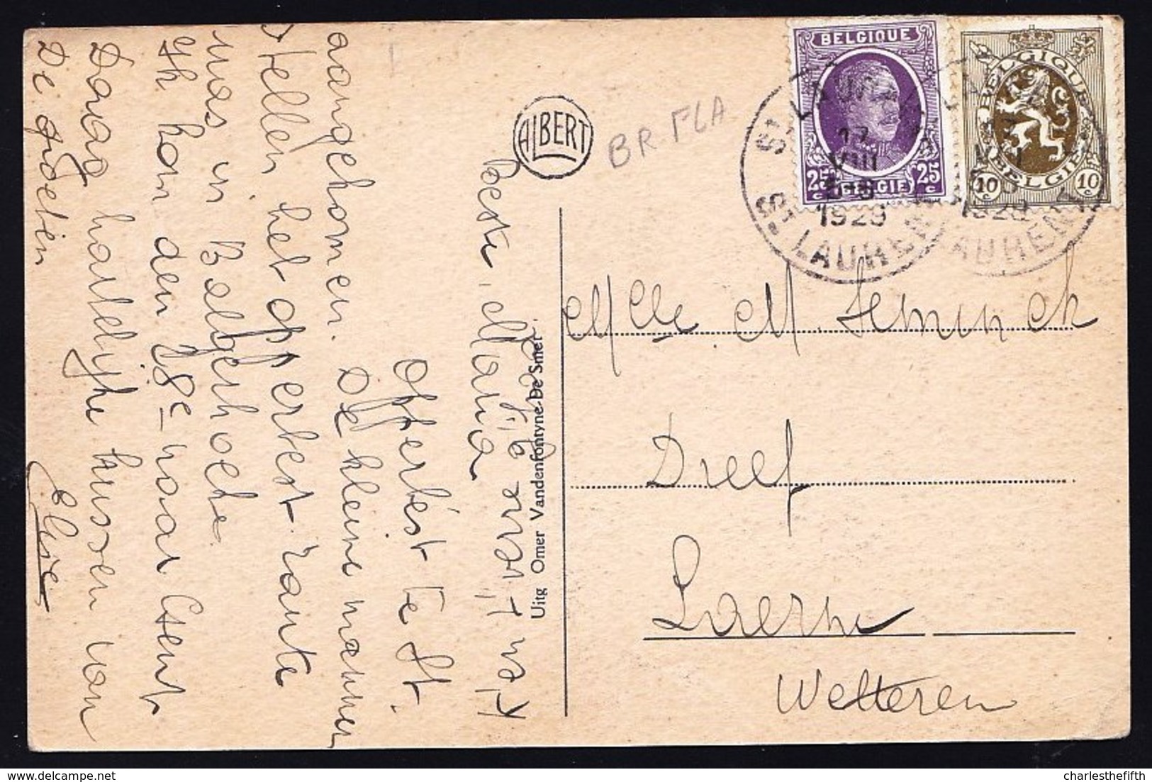 SINT LAUREINS - KLOOSTER - NIET COURANT ! Stempel / Tampon ST LAURENT - ST LAUREINS 1929 - Sint-Laureins