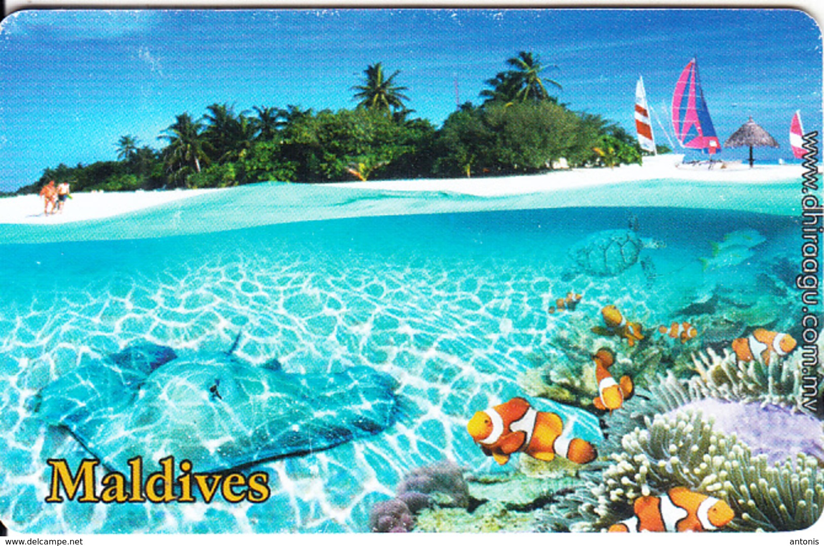 MALDIVES ISL.(chip) - Underwater, Reef Fish, CN : 0465, Used - Maldives