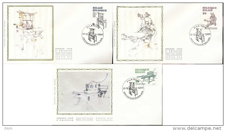 D- [66657] FDC-N° 2309/11 - FDC - Imprimerie, Anciennes Presses De Musée - ""KAPELLE-OP-DEN-BOSS"", SC, SNC - Musées