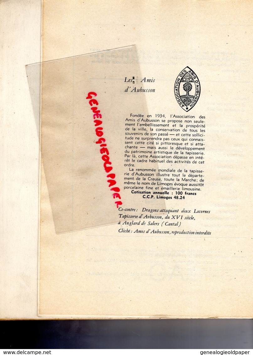 REVUE HORIZON LIMOUSIN ET MARCHE-1953- N° 13-AUBUSSON-BERNARDAUD-LIMOGES-MARYSE BASTIE-PIERRE LAUBERTY-BUSSIERE BOFFY - Limousin