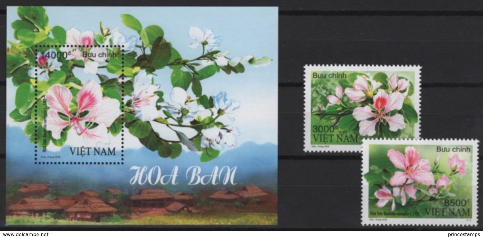 Vietnam (2018) - Set + Block -  /  Blumen - Flowers - Fleurs - Flores - Fiori - Orchidee