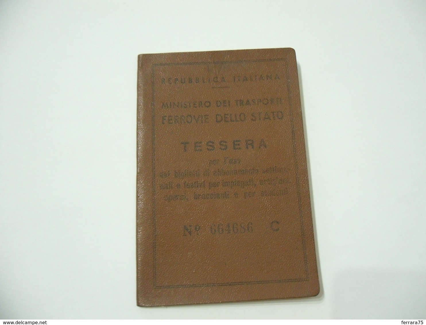 TESSERA FERROVIE DELLO STATO MINISTERO DEI TRASPORTI 1950  BRUSIMPIANO VARESE - Documents Historiques