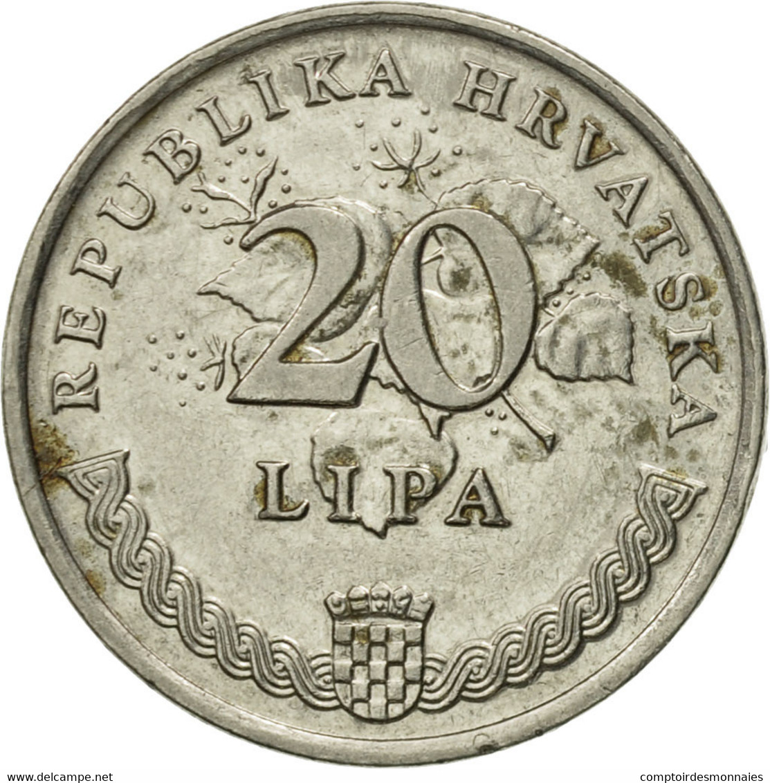 Monnaie, Croatie, 20 Lipa, 1993, TB+, Nickel Plated Steel, KM:7 - Croatie