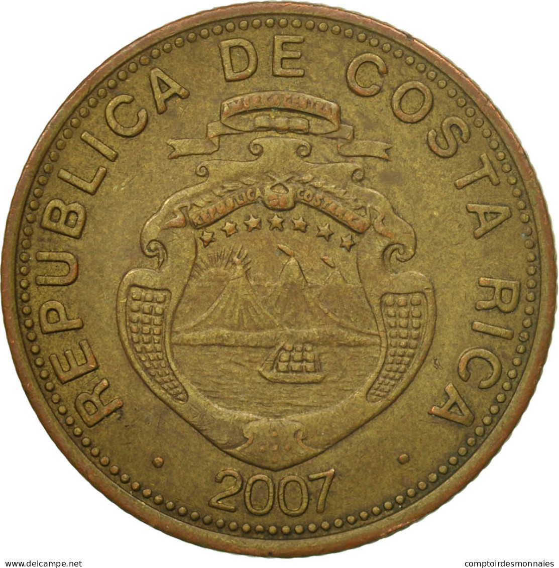 Monnaie, Costa Rica, 100 Colones, 2007, TB+, Brass Plated Steel, KM:240a - Costa Rica