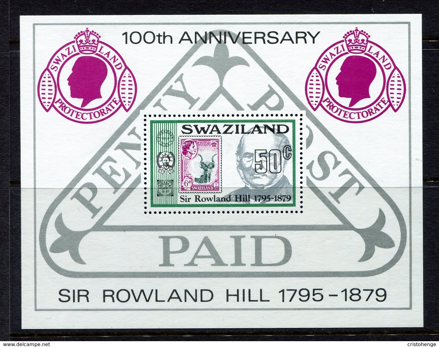Swaziland 1979 Death Centenary Of Sir Rowland Hill MS MNH (SG MS326) - Swaziland (1968-...)