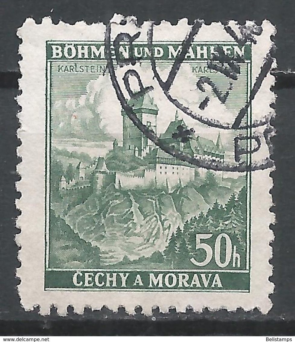 Bohemia & Moravia 1939. Scott #28 (U) Karlstein Castle - Oblitérés