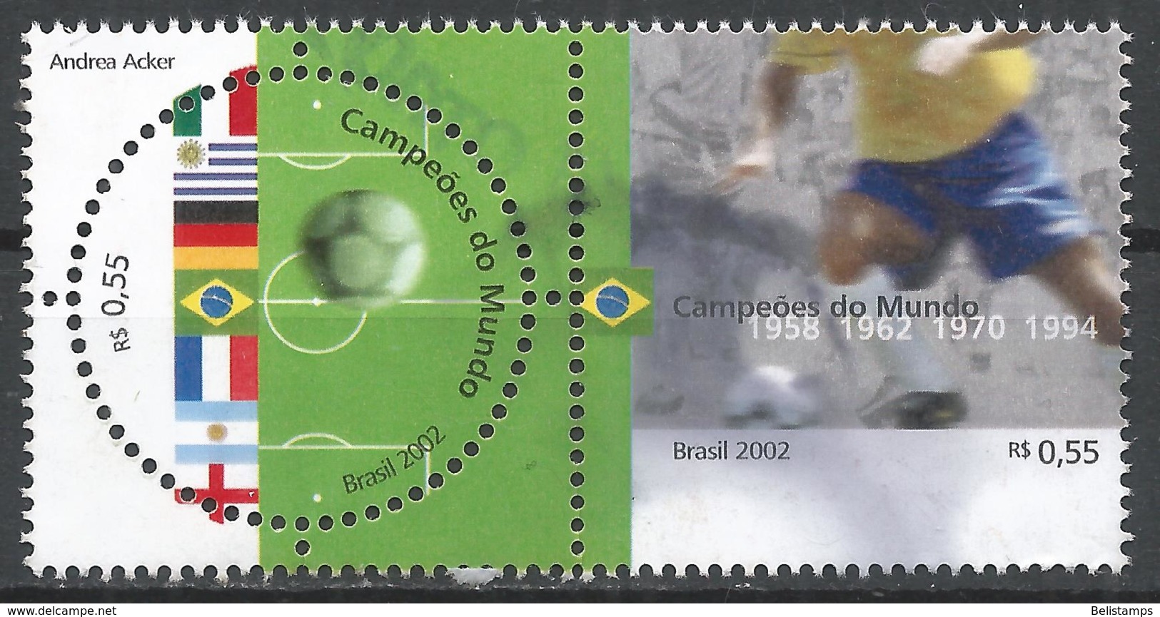 Brazil 2002. Scott #2840 (U) World Cup Soccer Championships, Japan And Korea ** Complet Set - Oblitérés