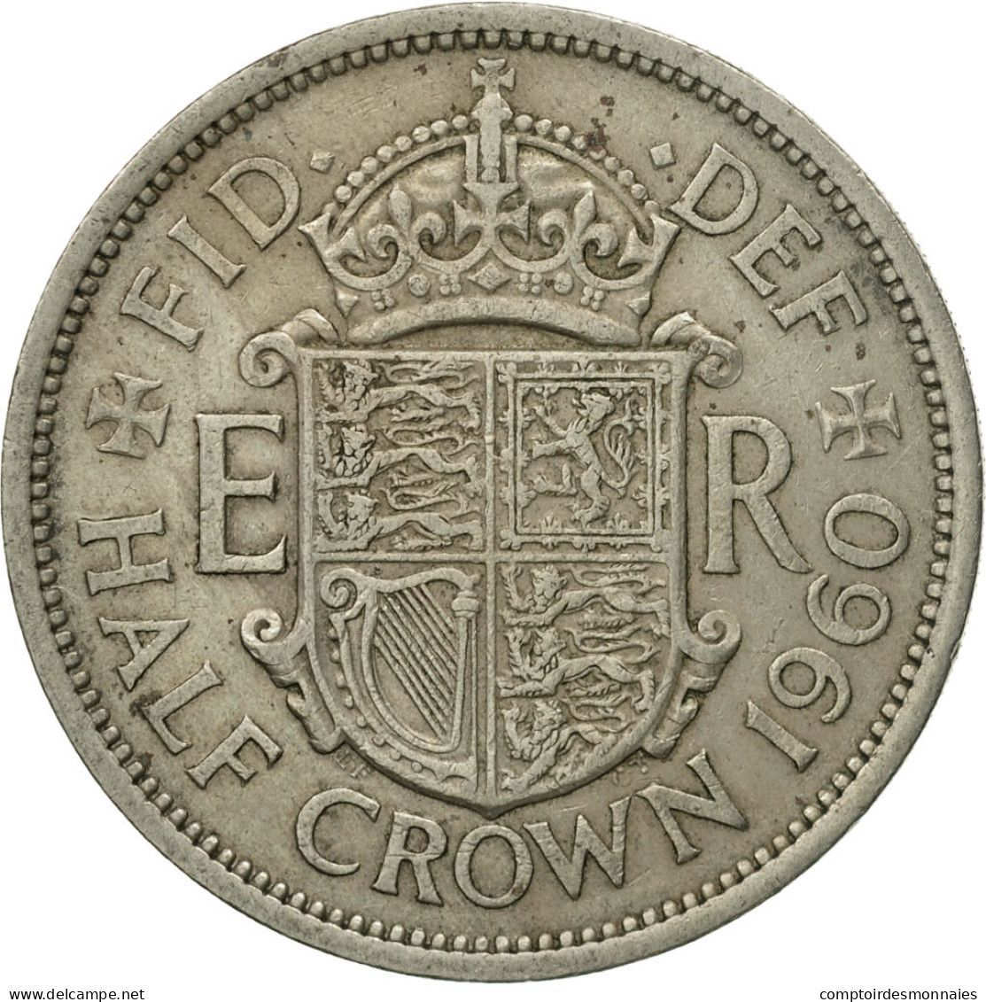 Monnaie, Grande-Bretagne, Elizabeth II, 1/2 Crown, 1960, TB+, Copper-nickel - K. 1/2 Crown