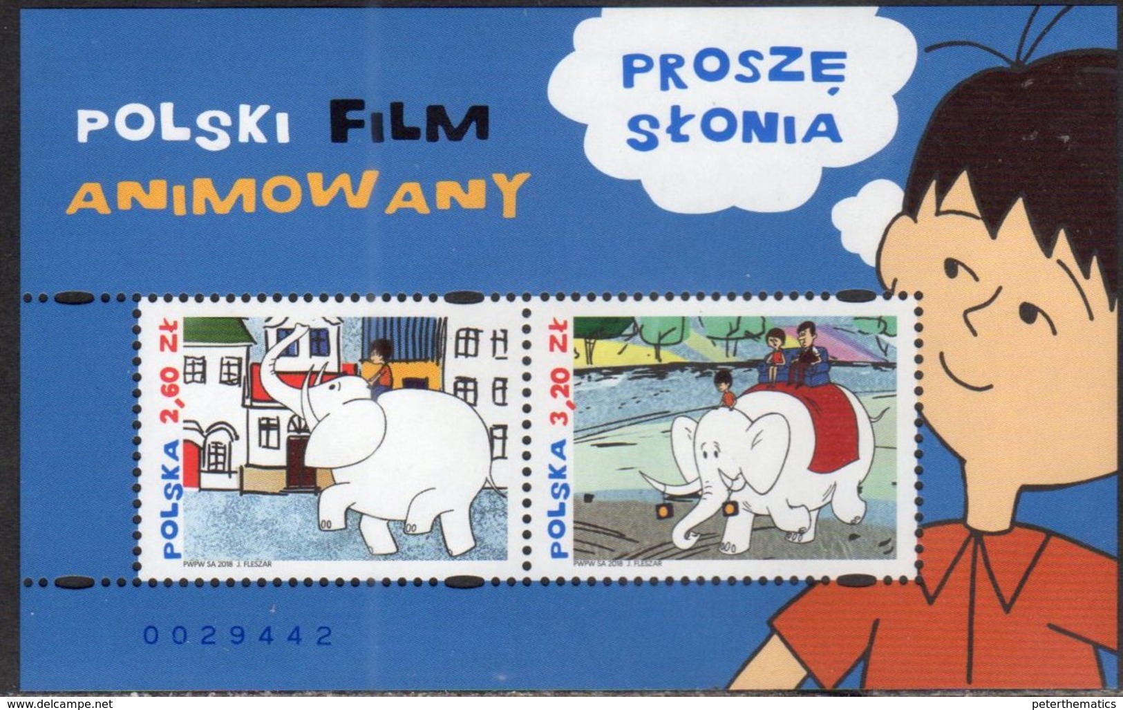 POLAND, 2018, MNH, POLISH ANIMATED FILMS, CARTOONS, ELEPHANTS, S/SHEET - Other & Unclassified