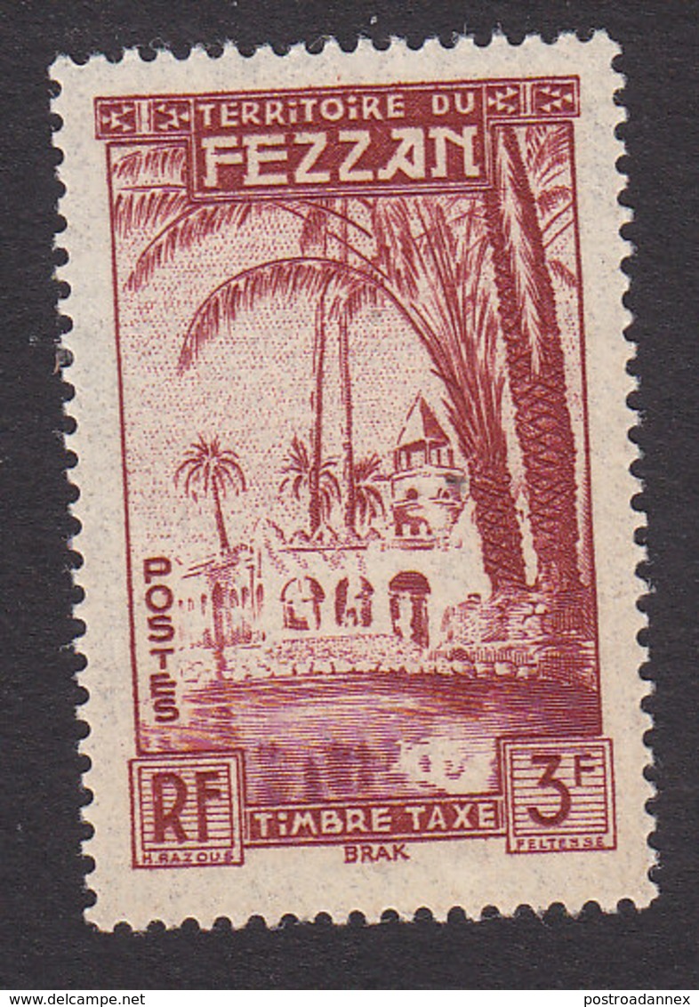 Fezzan, Scott #2NJ3, Mint Hinged, Oasis Of Brak, Issued 1950 - Unused Stamps