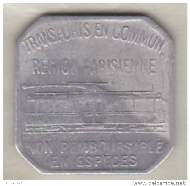 Jeton Tramways. Transport En Commun Région Parisienne  25 Centimes 1921 Sans Poinçon , Paris - Monedas / De Necesidad