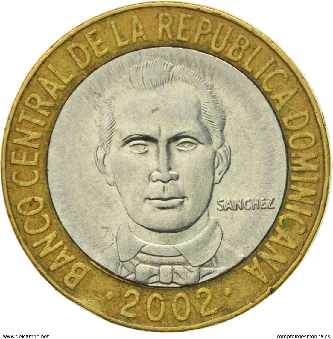 Monnaie, Dominican Republic, Franz Joseph I, 5 Pesos, 2002, TTB, Bi-Metallic - Dominicana