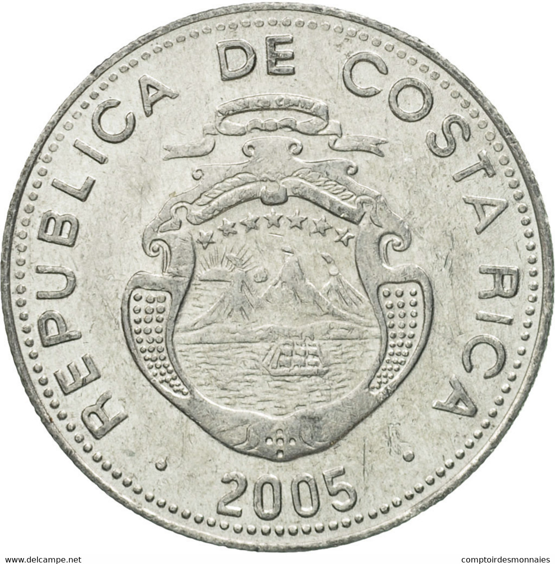 Monnaie, Costa Rica, 10 Colones, 2005, TTB+, Aluminium, KM:228b - Costa Rica