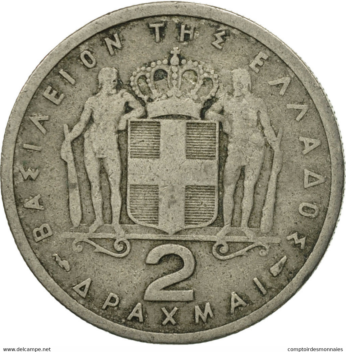 Monnaie, Grèce, Paul I, 2 Drachmai, 1954, TB+, Copper-nickel, KM:82 - Grèce