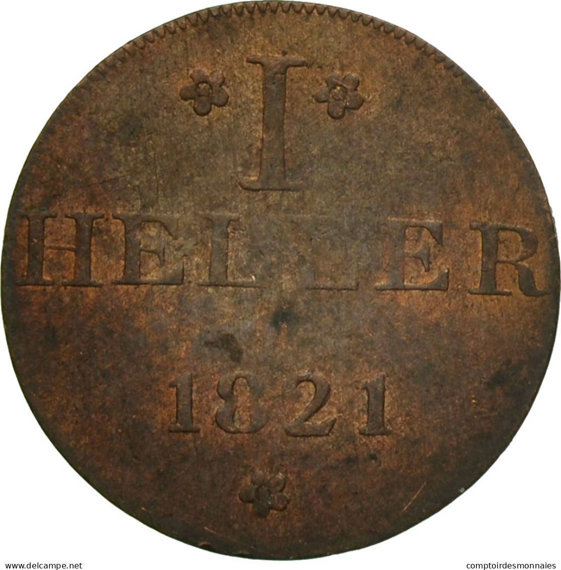 Monnaie, Etats Allemands, FRANKFURT AM MAIN, Heller, 1821, Berlin, B+, Cuivre - Taler & Doppeltaler