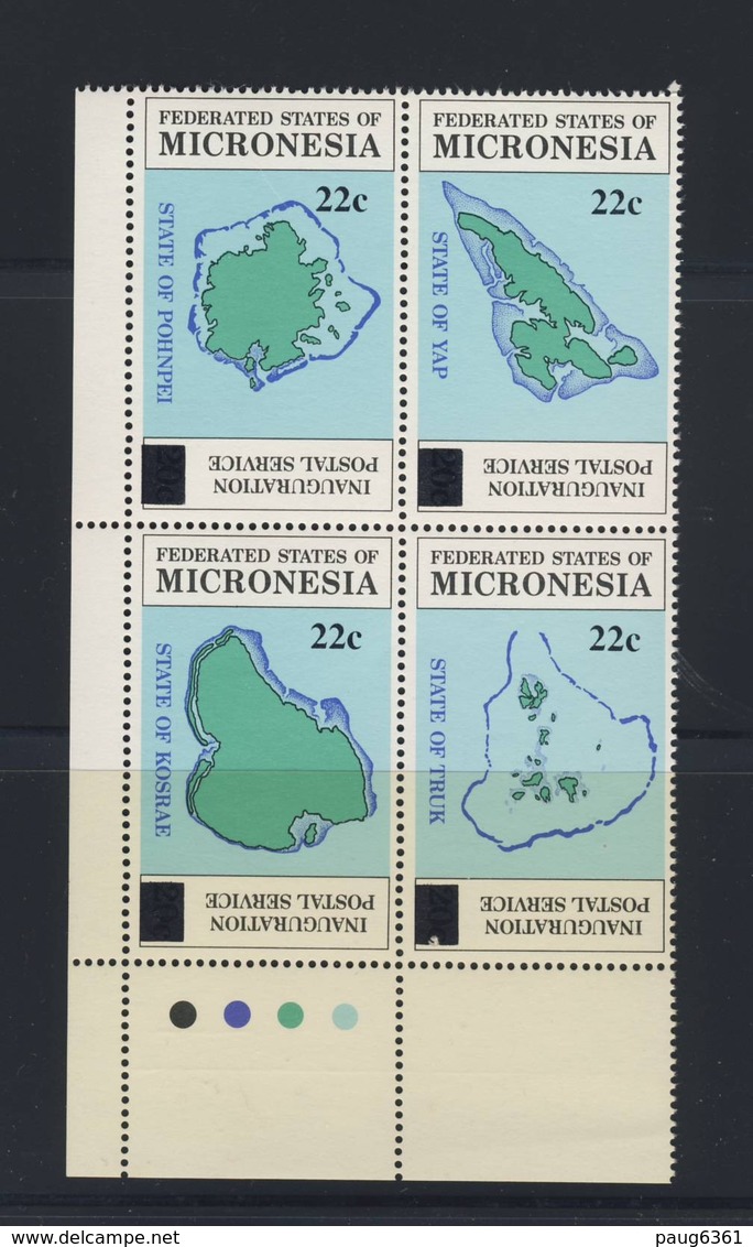 MICRONESIE Cartes Reimpression 1986 YVERT N°17/20 NEUF MNH** - Micronésie