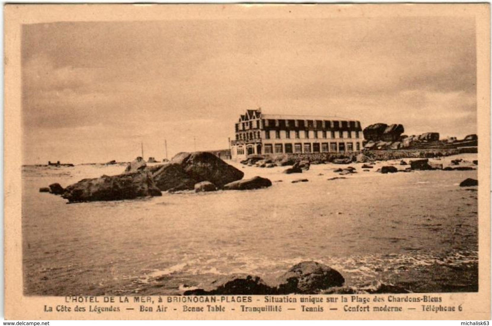 51dst 442 CPA - L'HOTEL DE LA MER A BRIGNOGAN PLAGES - Brignogan-Plage