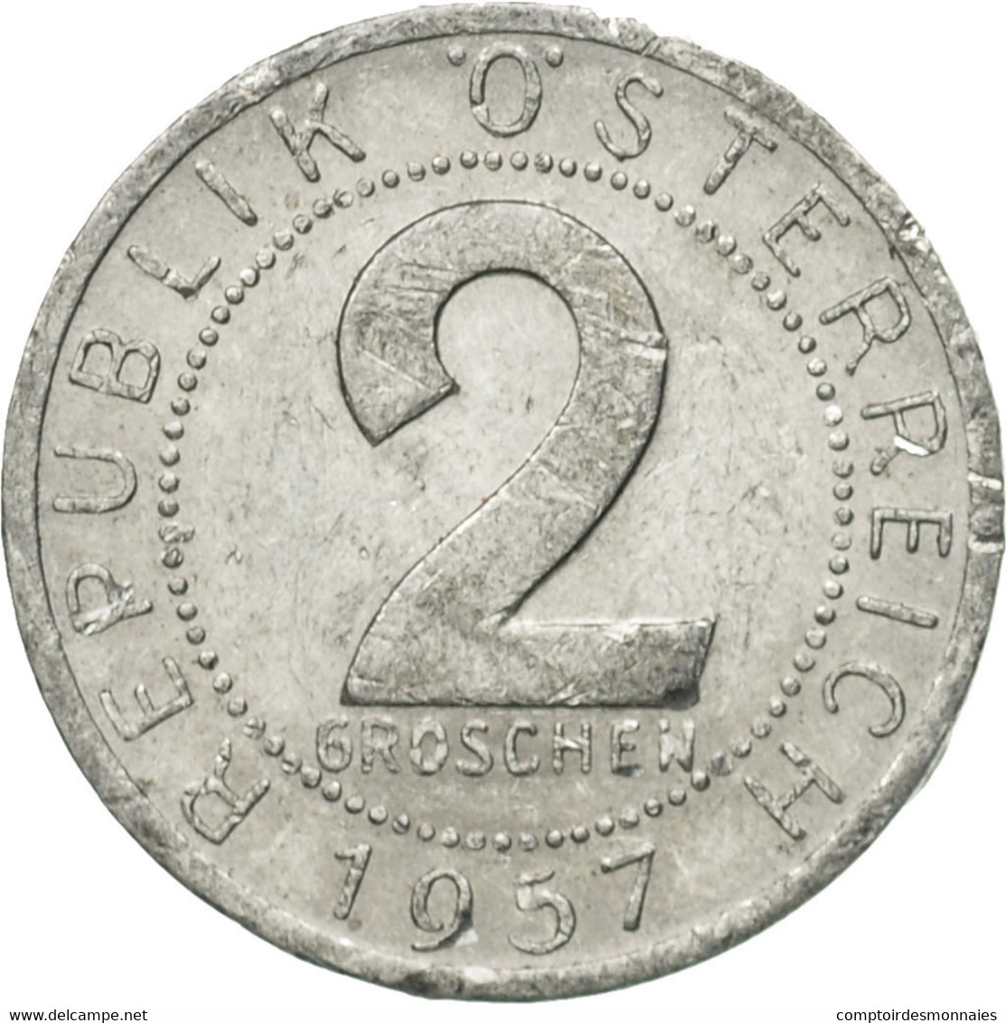 Monnaie, Autriche, 2 Groschen, 1957, TB+, Aluminium, KM:2876 - Austria