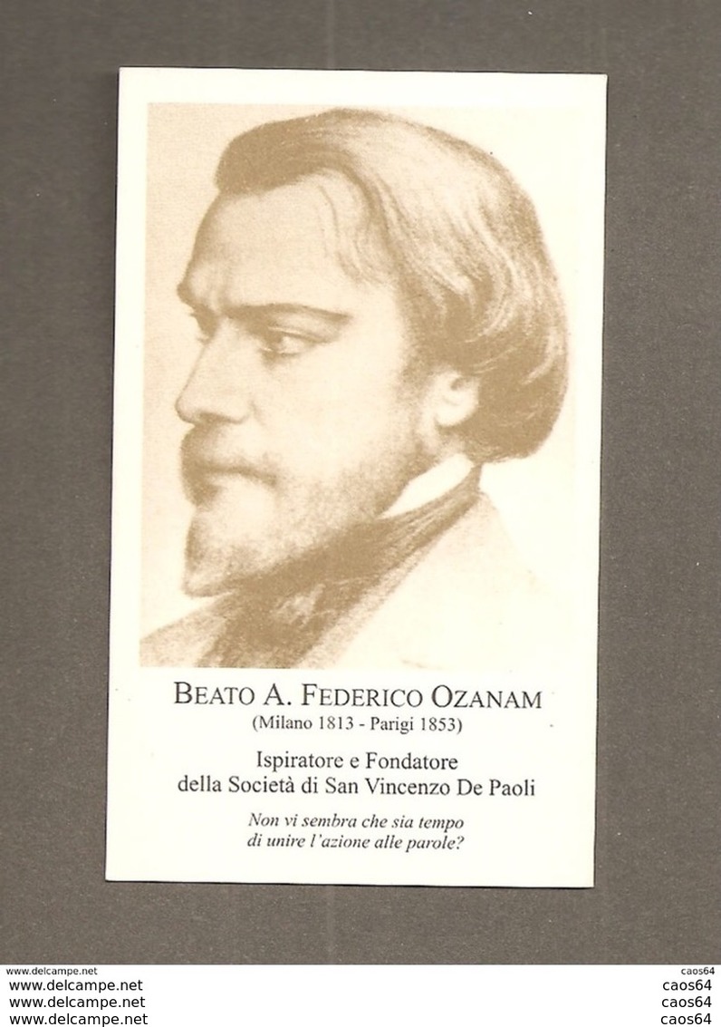 BEATO A. FEDERICO OZANAM  PREGHIERA DEI VINCENZIANI SANTINO - Santini