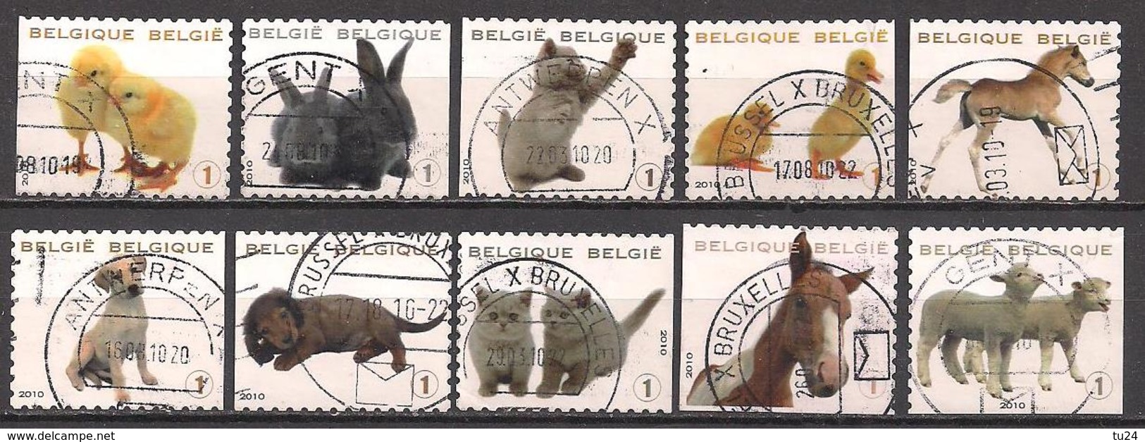 Belgien  (2010)  Mi.Nr.  4050 - 4059  Gest. / Used  (6bd25) - Gebraucht