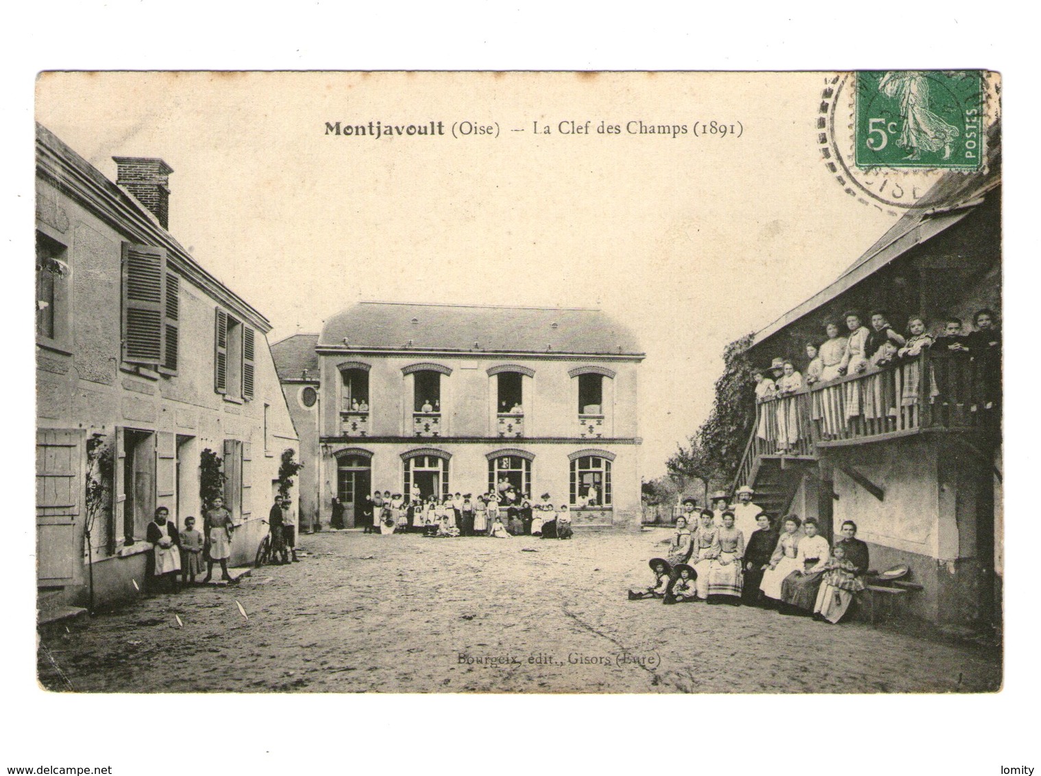 60 Montjavoult La Clé Des Champs Cpa Carte Animée  Edit Bourgeix Colonie De Vacances Inaugurée En 1891 - Montjavoult