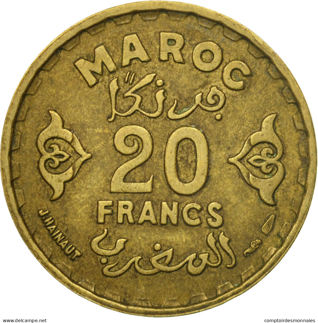 Monnaie, Maroc, Mohammed V, 20 Francs, 1371, Paris, TB+, Aluminum-Bronze, KM:50 - Maroc
