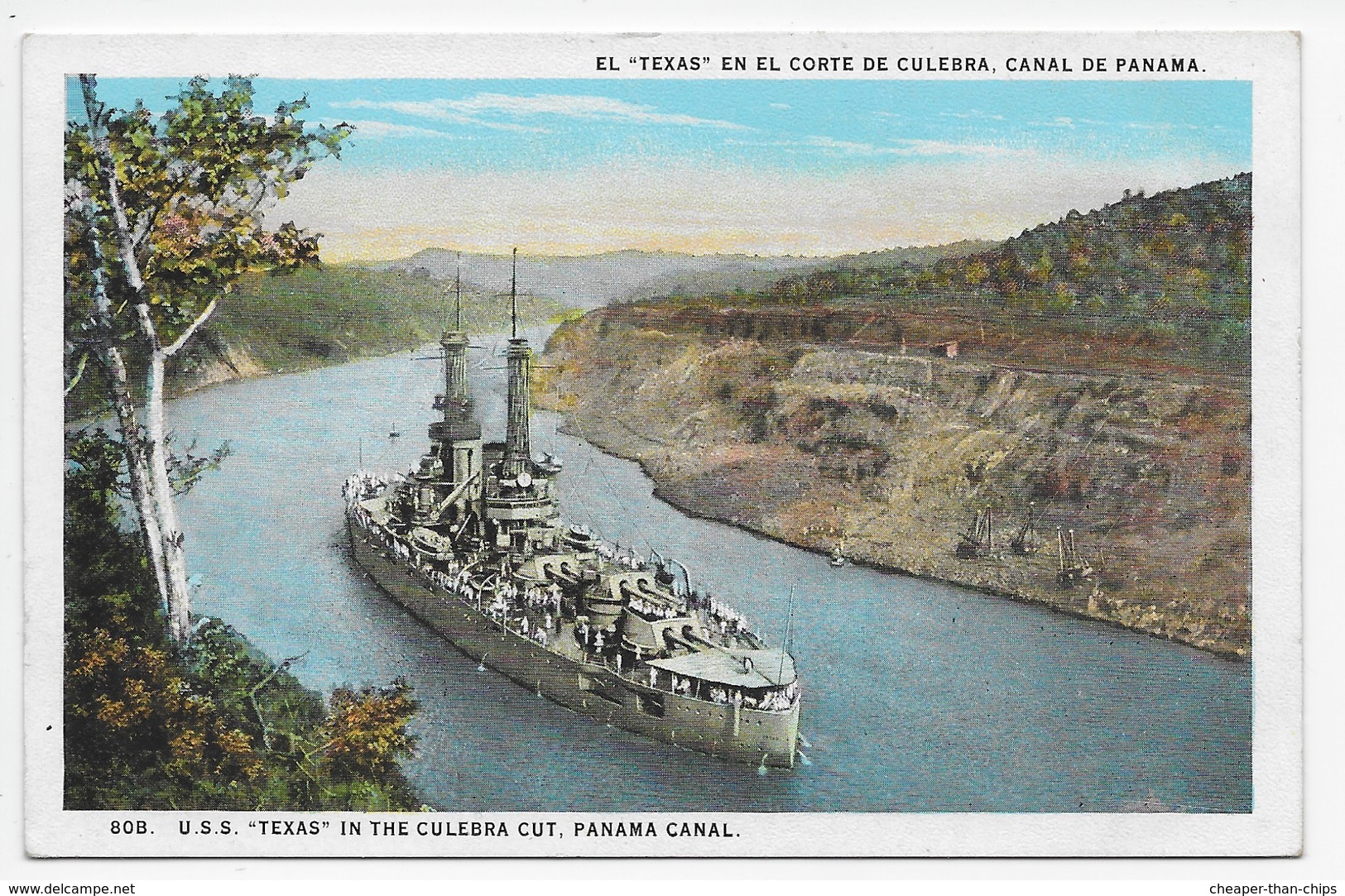 U.S.S. "Texas" In Colebra Cut, Panama Canal - Panama