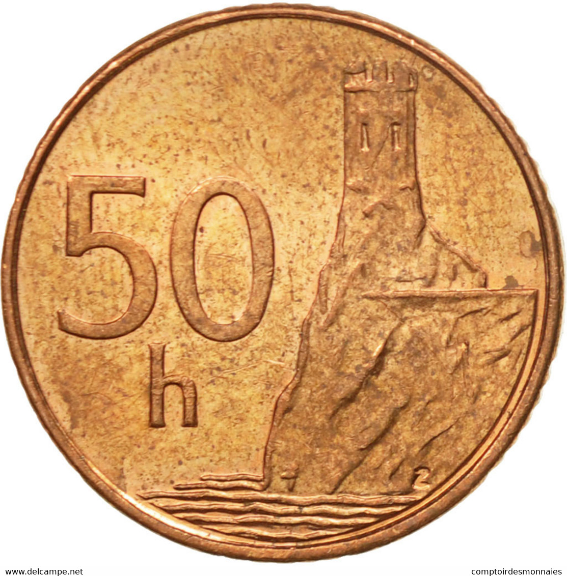 Monnaie, Slovaquie, 50 Halierov, 2007, TTB+, Copper Plated Steel, KM:35 - Slovaquie