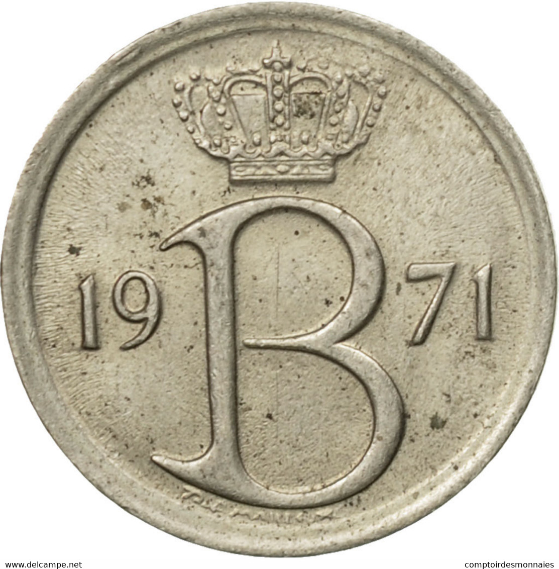 Monnaie, Belgique, 25 Centimes, 1971, Bruxelles, TB, Copper-nickel, KM:154.1 - 25 Centimes