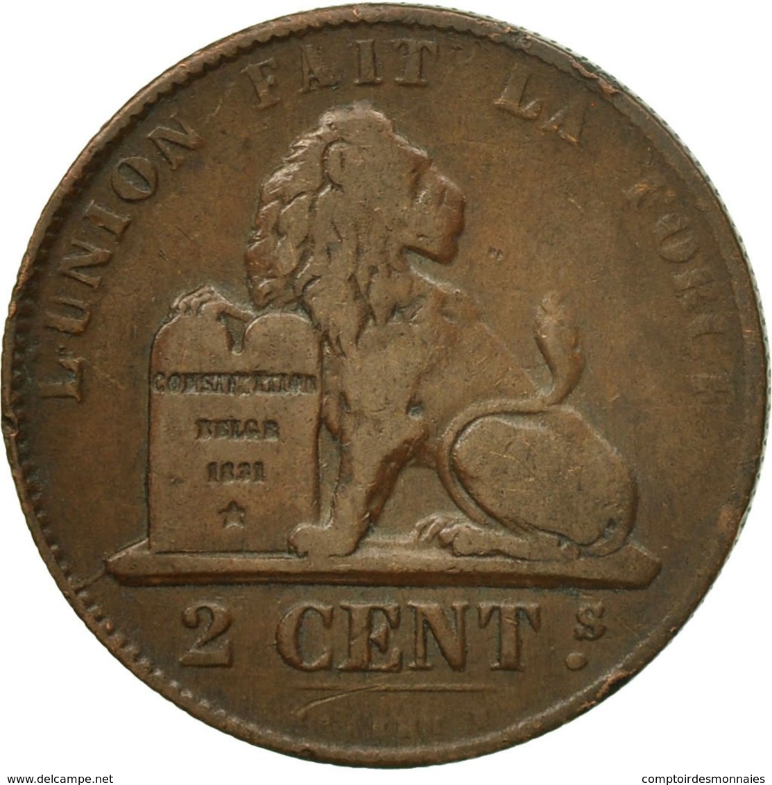 Monnaie, Belgique, Leopold I, 2 Centimes, 1864, TTB, Cuivre, KM:4.2 - 2 Centimes