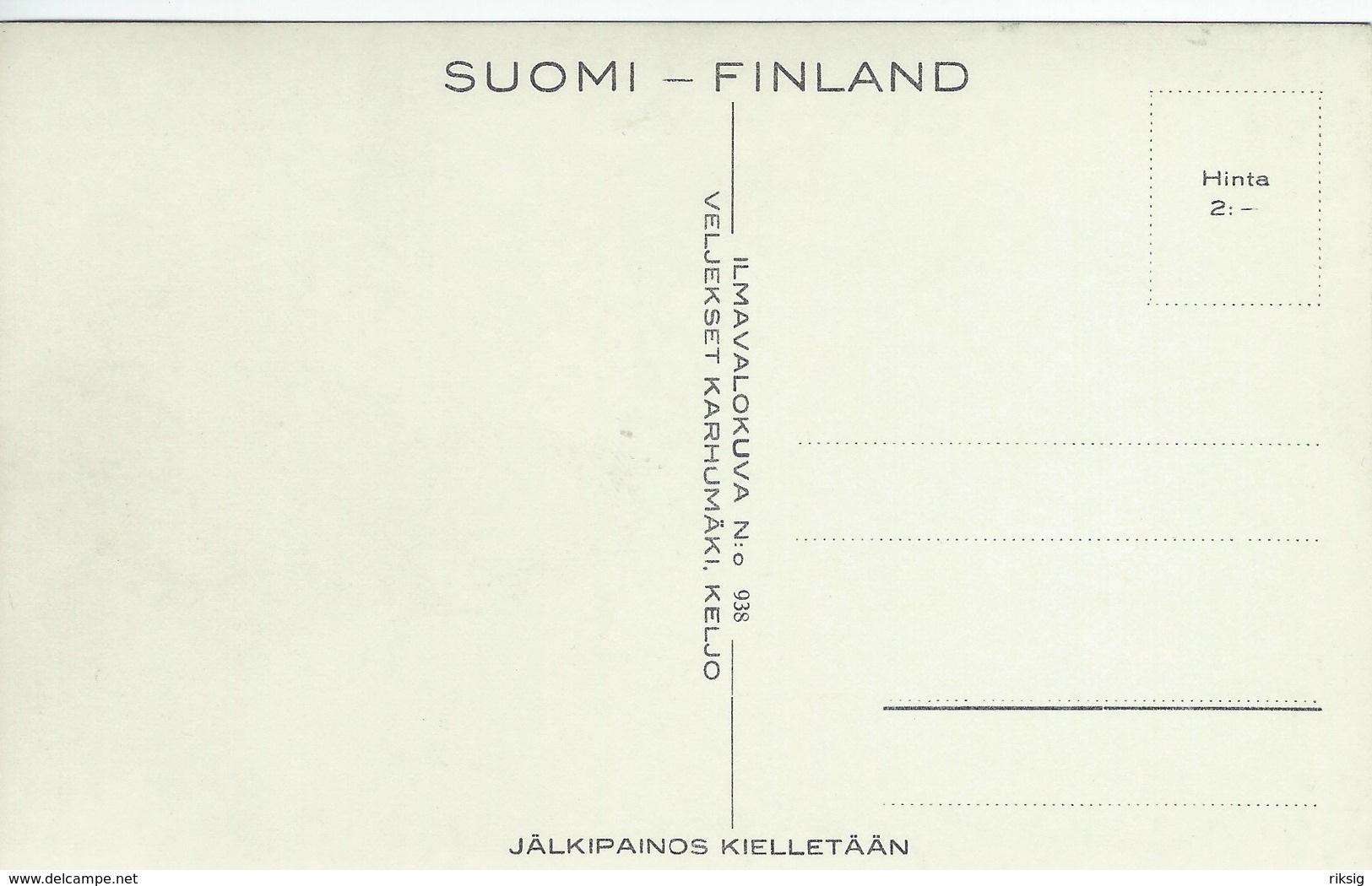 Finland  Tolvajärvi.   S-4313 - Finland